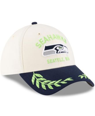 Men's Cream/ College Navy Seattle Seahawks 2025 NFL Draft 39THIRTY Flex Hat