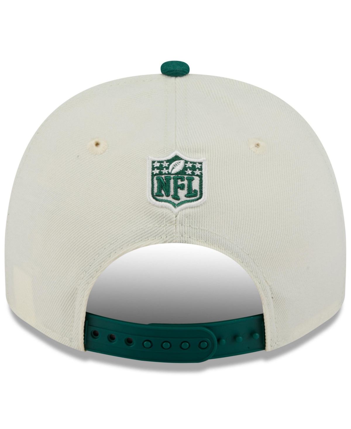 NEW ERA MEN'S CREAM/GREEN NEW YORK JETS 2025 NFL DRAFT A-FRAME 9FIFTY SNAPBACK HAT 