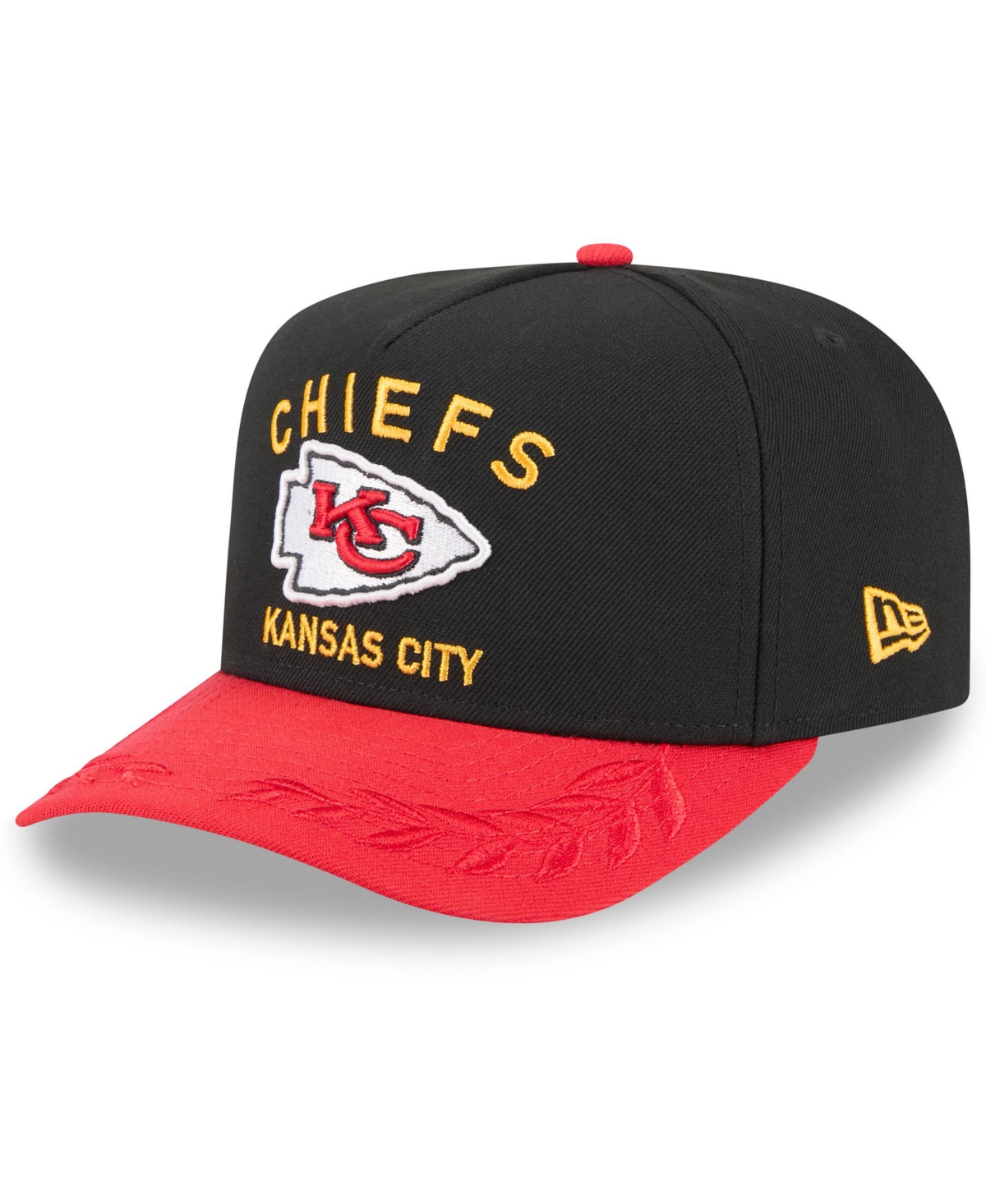 New Era Men's Black/Red Kansas City Chiefs 2025 Nfl Draft A-Frame 9FIFTY Snapback Hat