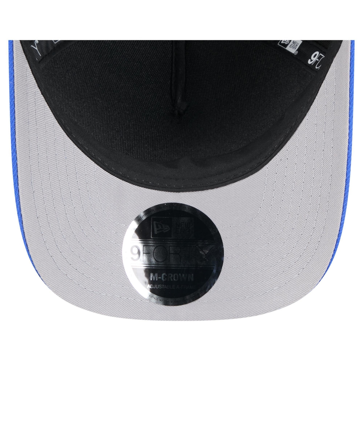 NEW ERA MEN'S BLACK/ROYAL LOS ANGELES RAMS 2025 NFL DRAFT 9FORTY A-FRAME M-CROWN ADJUSTABLE HAT 