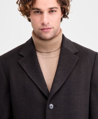 Men's Classic-Fit Wool Blend Herringbone Overcoat