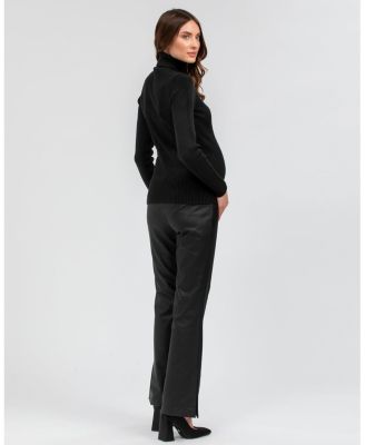 Maternity Long Sleeve Turtleneck Rib Knit Jumper Aurora