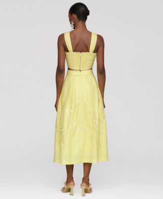 Women's Cotton Embroidered Square-Neck Tank Top