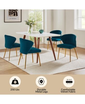 Set of 2  Polyester Velvet Modern Design, Upholstered  Milia Dining Chair