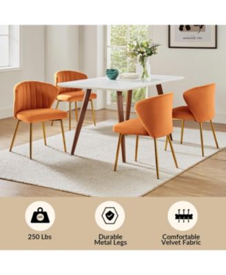 Set of 2  Polyester Velvet Modern Design, Upholstered  Milia Dining Chair