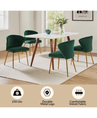 Set of 2  Polyester Velvet Modern Design, Upholstered  Milia Dining Chair