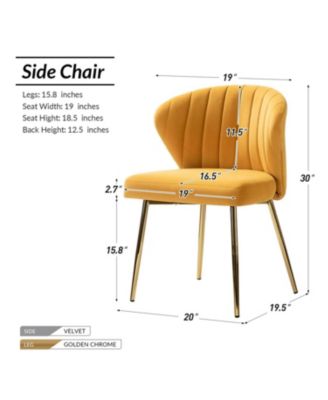 Set of 2  Polyester Velvet Modern Design, Upholstered  Milia Dining Chair