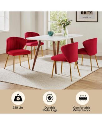 Set of 2  Polyester Velvet Modern Design, Upholstered  Milia Dining Chair