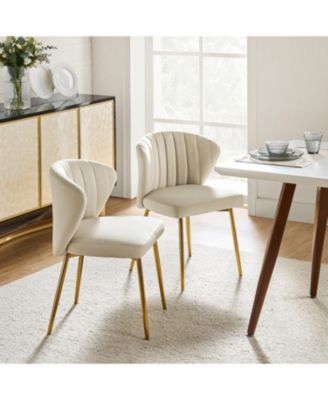 Set of 2  Polyester Velvet Modern Design, Upholstered  Milia Dining Chair