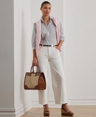 Lauren Ralph Lauren - Women's High-Rise Wide-Leg Cropped Jeans