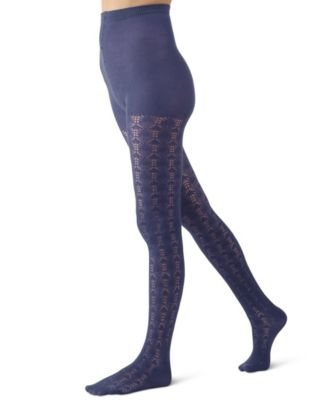 Women's Textured Cotton Rich inverted Crochet Fashion Tights MTF08952