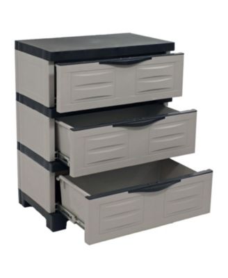 Heavy-Duty Plastic 3-Drawer Storage Cabinet Organizer - 29.5"