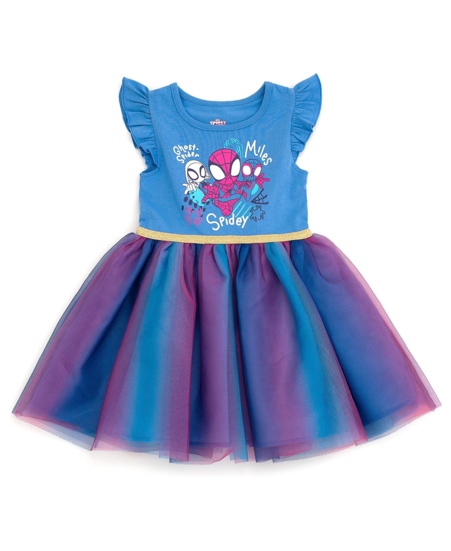 Платье Spidey and His Amazing Friends Marvel Spider-Man Ghost Spider Tutu Dress для девочек, цвет: Синий — фото 1