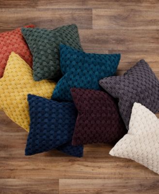 Modern Industrial Geometric Woven Decorative Pillow, 20" x 20"