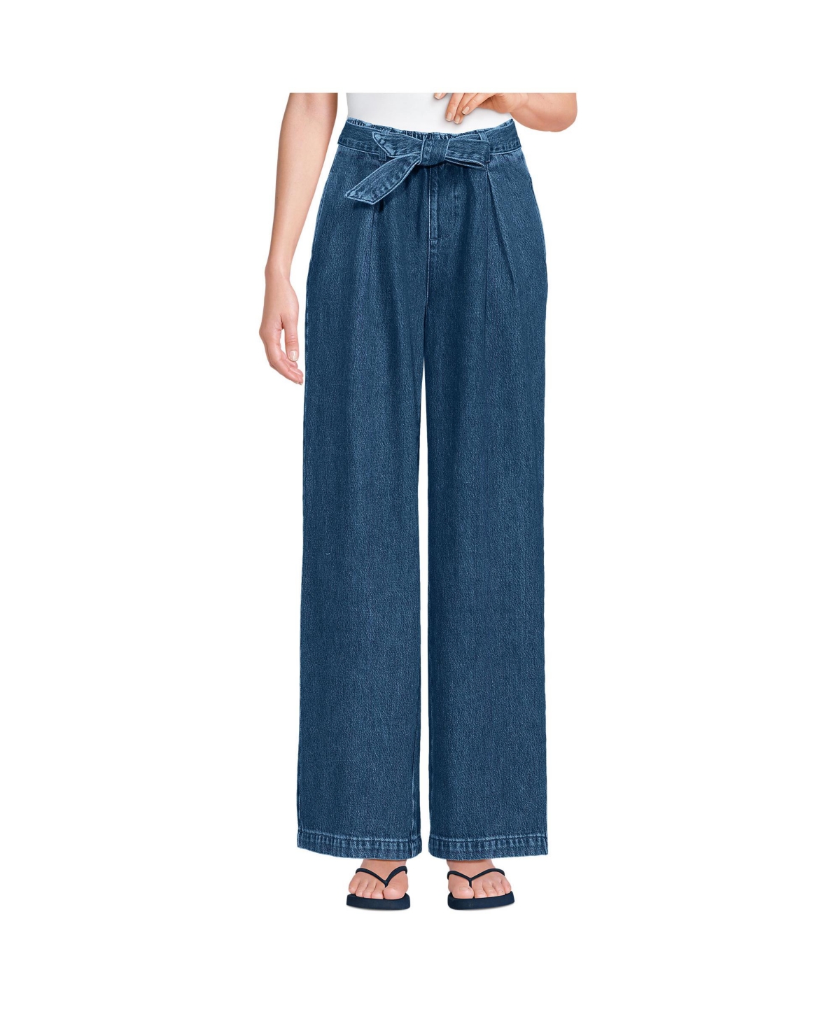Women's High Ridge Twill Pull On Pleated Wide Leg Pants - Crawford wash