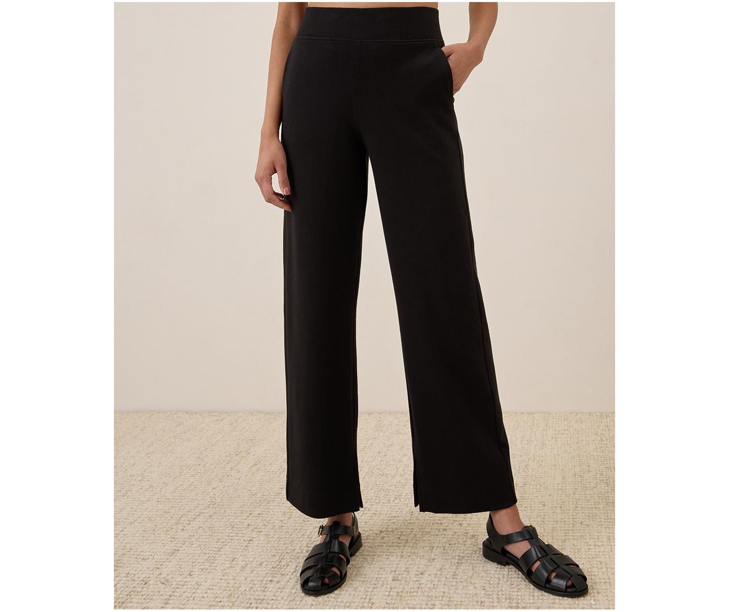 Женские брюки Pact Organic Cotton Airplane Wide Leg - 29" Inseam, цвет: Чёрный — фото 1
