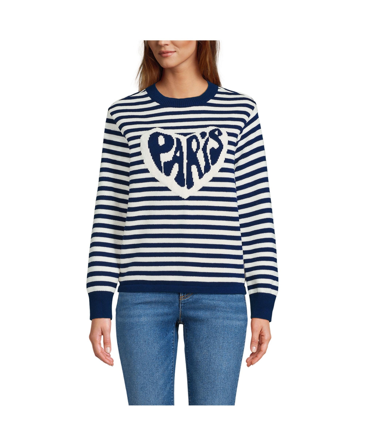 Women's Drifter Jacquard Crew Neck Sweater - Paris heart
