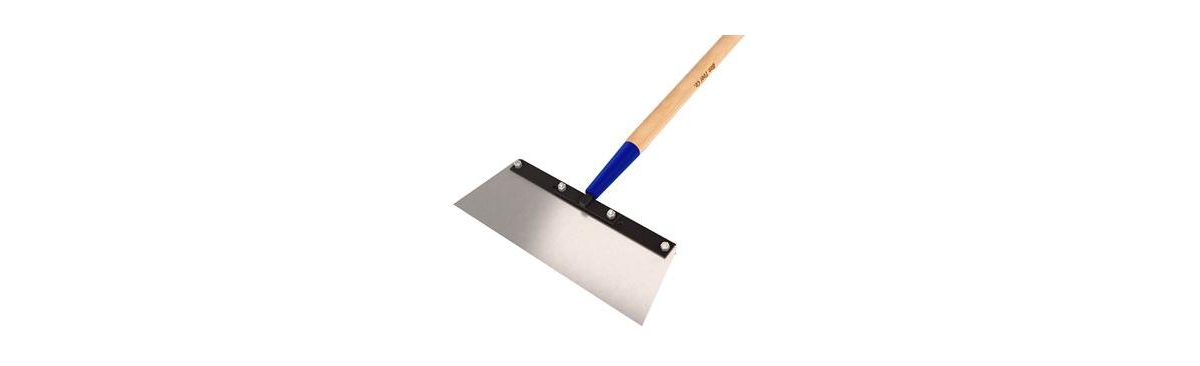 15-361 Floor Scraper - Steel Blade - 14-inch - 60-inch Wood Handle - Silver
