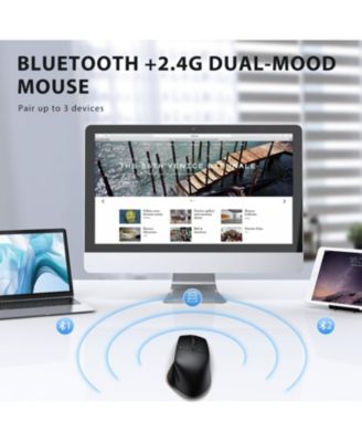 Bluetooth Mouse MD172, Wireless Mouse Rechargeable Multi-Device, USB C Mouse with 5 Adjustable 2400DPI