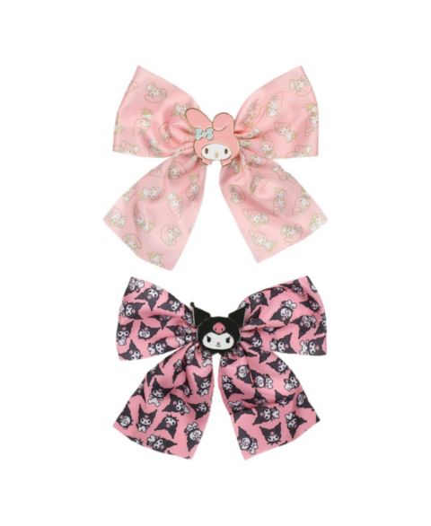 Детские аксессуары для волос My Melody and Kuromi 2-Piece Hair Clip Bows, цвет: Hsr 2-Piece Kuromi