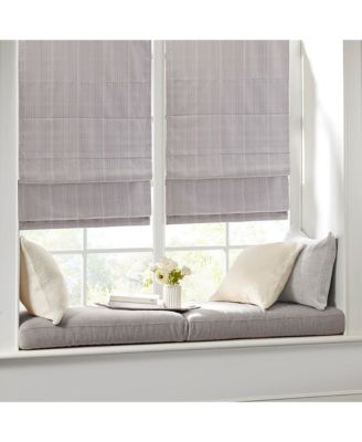 Basketweave Room Darkening Cordless Roman Shade, Single Panel for Bedroom, Thermal Insulated Window Blind Treatment for Living Room, Width 29 length 64 inches, Grey Window Panel