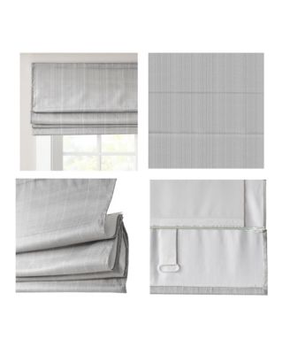 Basketweave Room Darkening Cordless Roman Shade, Single Panel for Bedroom, Thermal Insulated Window Blind Treatment for Living Room, Width 29 length 64 inches, Grey Window Panel