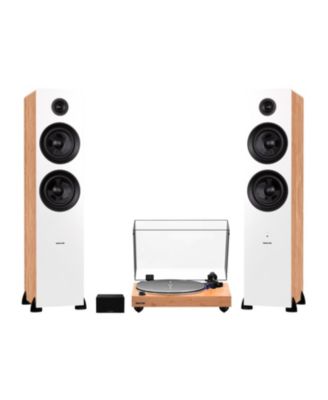 High Fidelity Turntable System with Phono Preamp, Powered Speakers, Ortofon 2M Cartridge, Bluetooth Amp