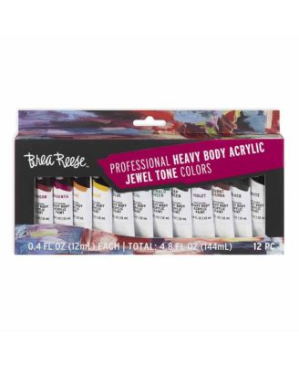 Professional Heavy Body Acrylics: Jewel Tone Colors - 12ct