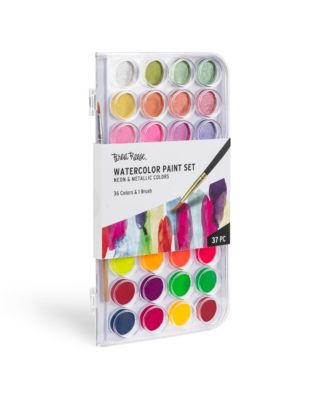 Essential Watercolor Paint Set: Neon & Metallic Colors