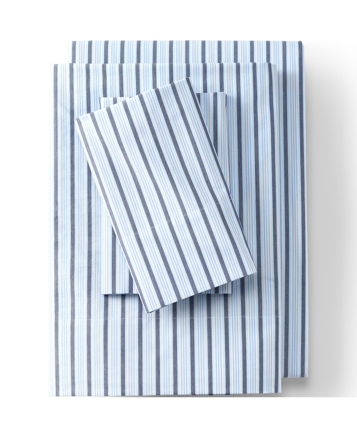 Lands' End 300 Thread Count Cotton Percale Yarn-Dyed Pillowcases