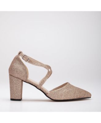 Sina Criss Cross High Block Heels