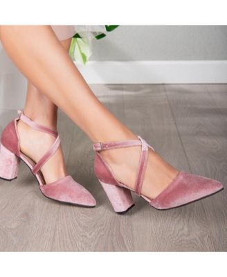 Sina Criss Cross High Block Heels