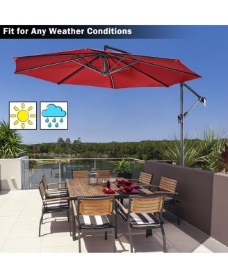 10' Hanging Umbrella Outdoor Patio Market Banana Umbrella Offset