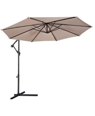 10' Hanging Umbrella Outdoor Patio Market Banana Umbrella Offset