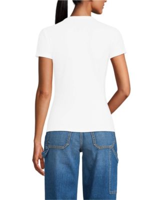 Women's Drapey Rib Fitted Short Sleeve Mini T-Shirt