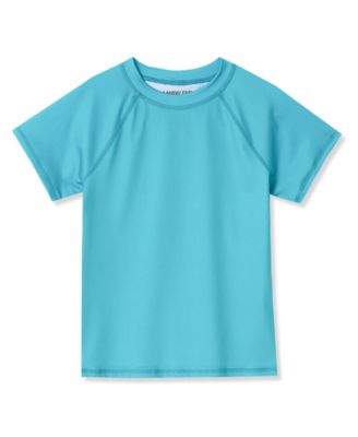 Girls Short Sleeve Crew Neck Swim Rash Guard