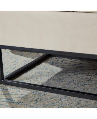 Tufted Velvet Metal Base Upholstered Storage Bench
