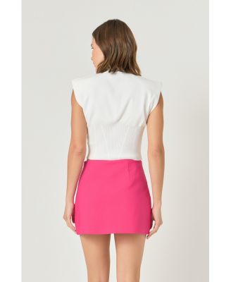 Women's Mock Neck Padded Knit Top