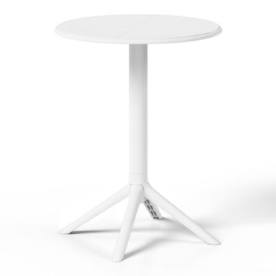 23.5" Outdoor Polypropylene Resin Round Patio Bistro Dining Table for 2