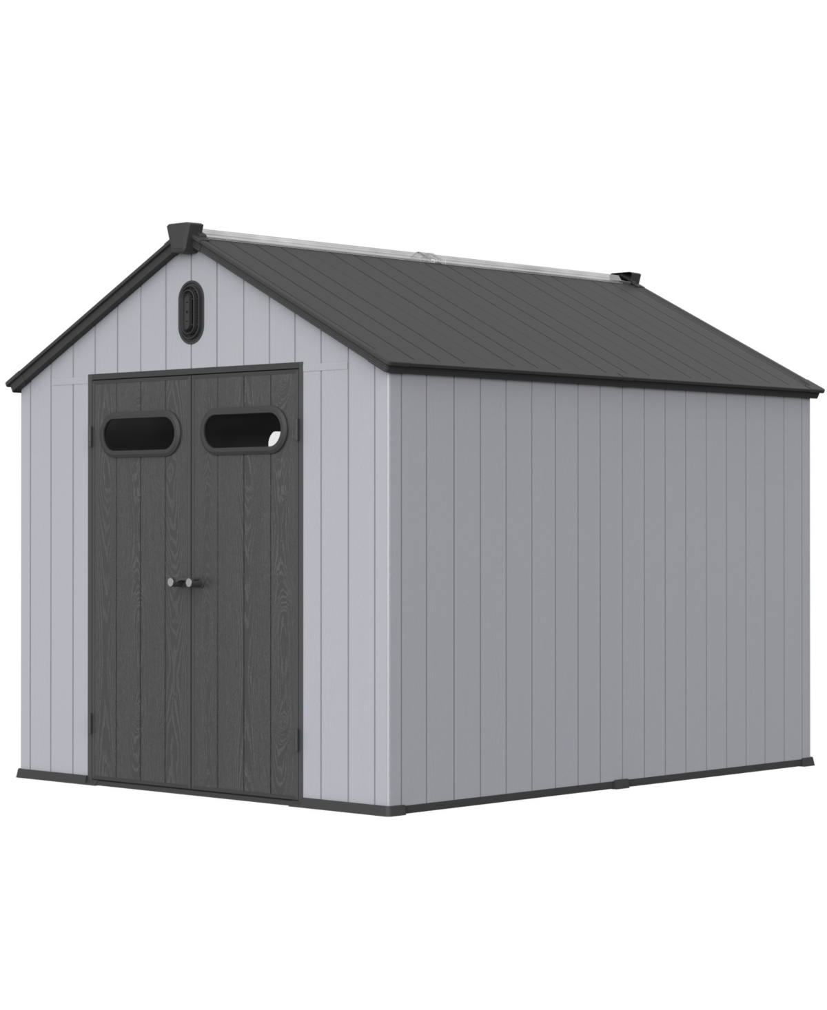 810Ft Resin Plastic Outdoor Storage Shed For Backyard Garden Big Spire Tool Storage - Grey