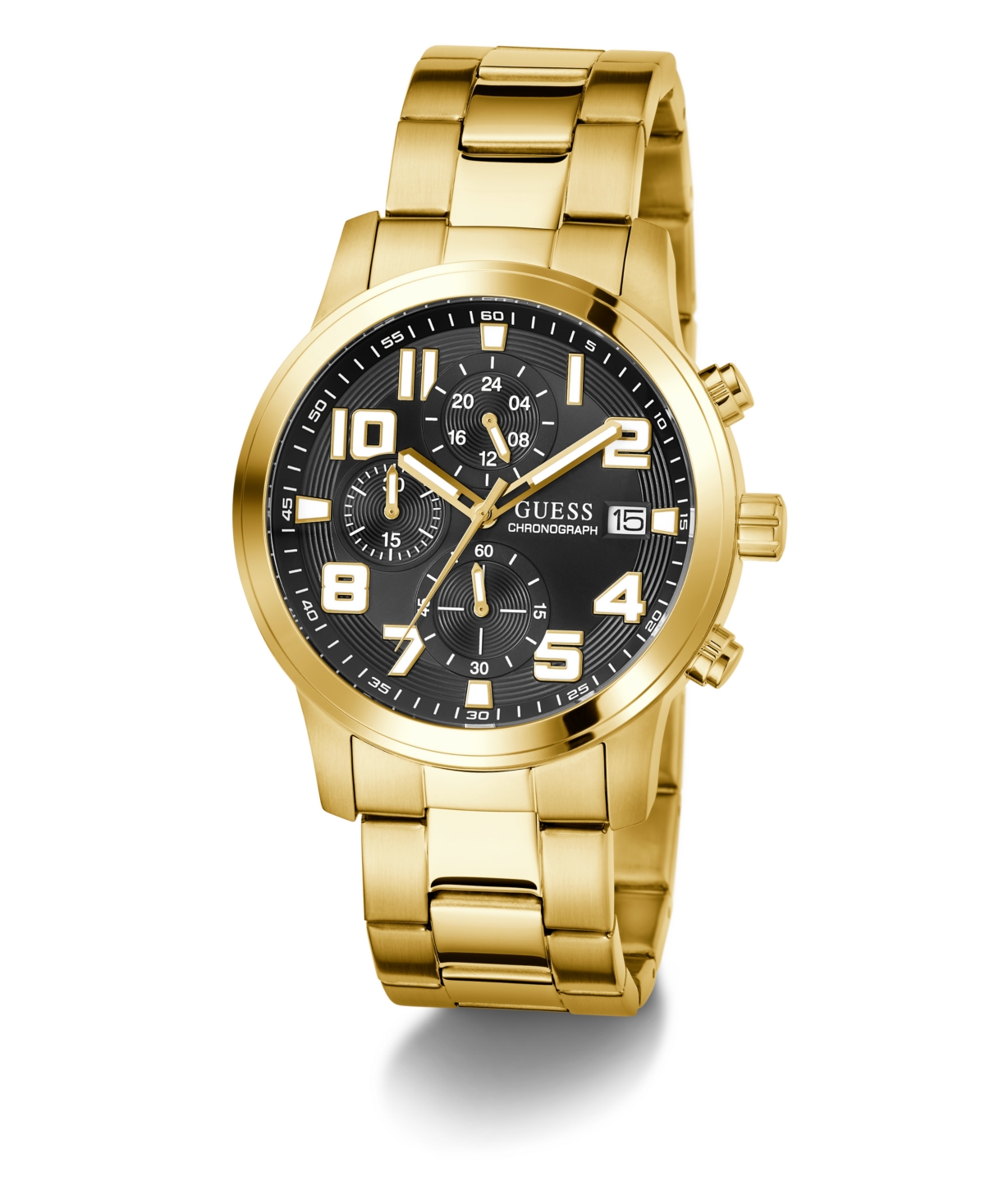 Guess Men's Chronograph Gold-tone Stainless Steel Watch, 44mm In Gold-tone