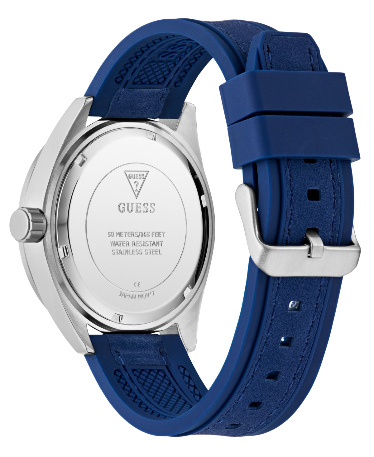Guess Men's Multifunction Blue Silicone Watch, 44mm