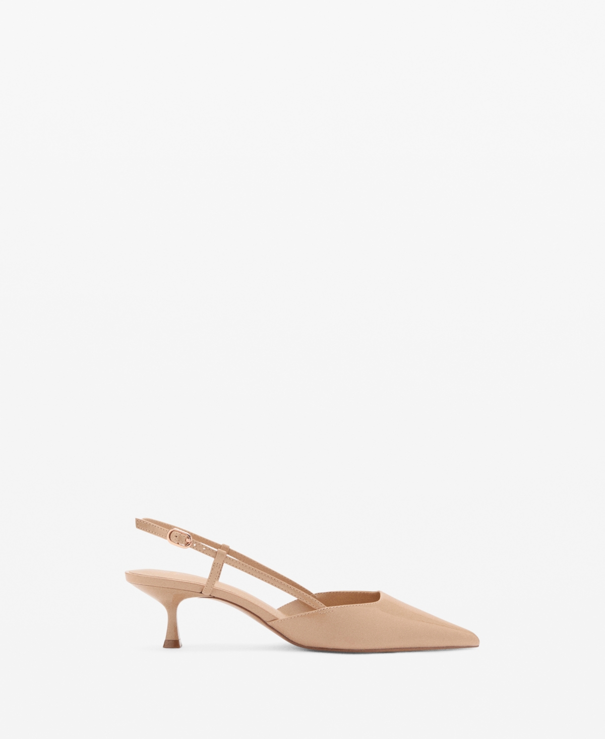 Mango Women's Patent Leather Effect Heeled Shoes In Nude