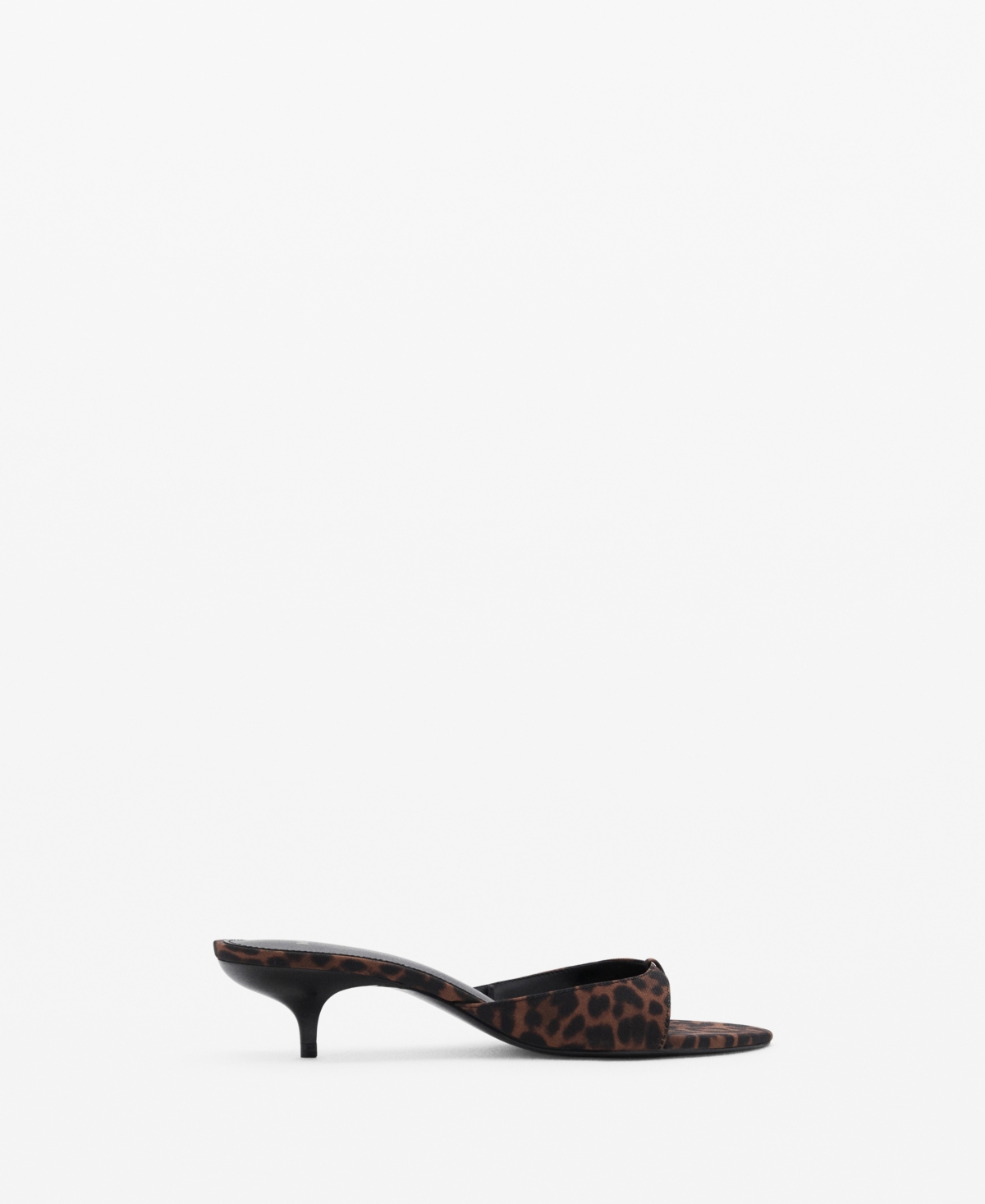 MANGO WOMEN'S LEOPARD PRINT KITTEN HEEL SANDALS 