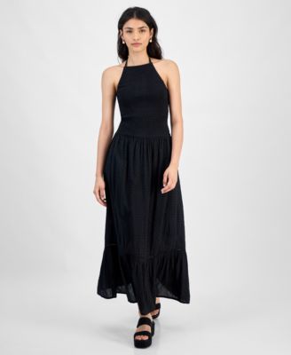 And Now This - Women's Cotton Smocked Halter Maxi Dress
