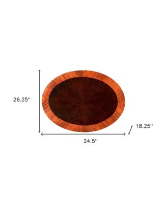 Wood Oval Coffee Table with Drawer and Shelf for Storage and Display