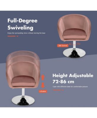 360 Degree Swivel Makeup Stool Accent Chair with Round Back and Metal Base