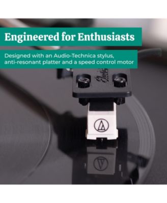 Montrose, Upgradable Vinyl Record Player with Huntley, Powered Bluetooth Bookshelf Speakers, 3" Driver, for Warm Natural Sound