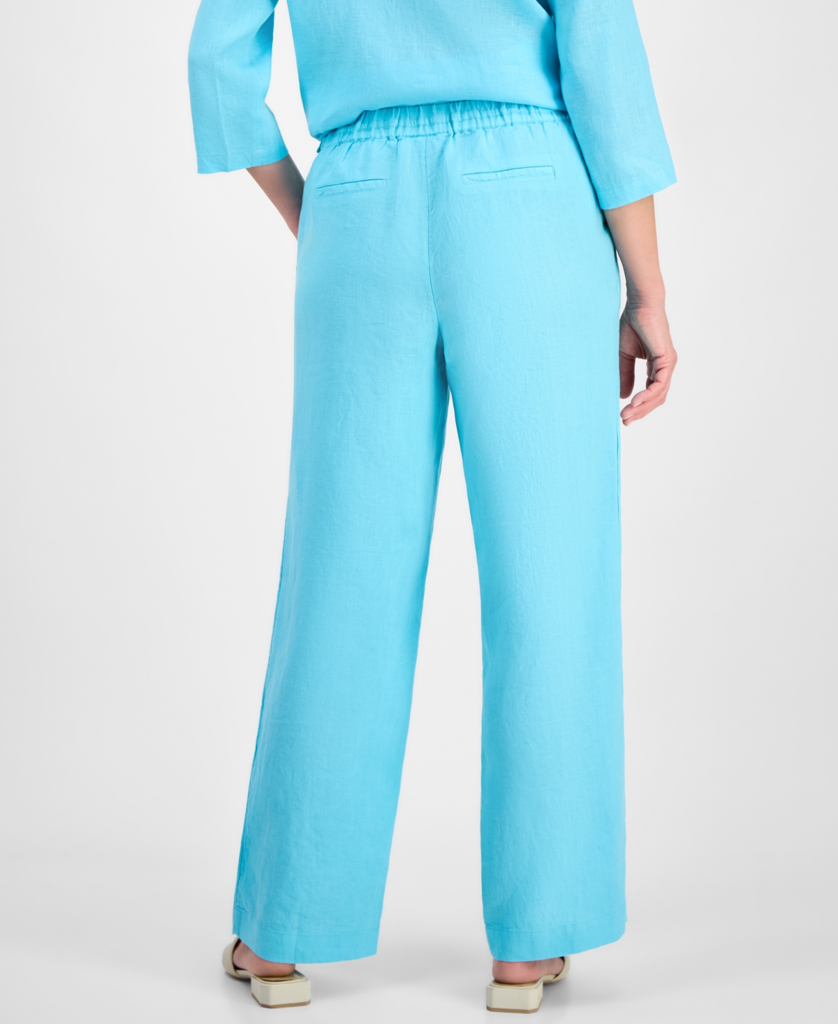 CHARTER CLUB WOMEN'S 100% LINEN DRAWSTRING PANTS, CREATED FOR MACY'S 