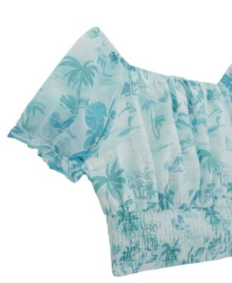 Big Girls Chiffon Flutter Sleeve Top